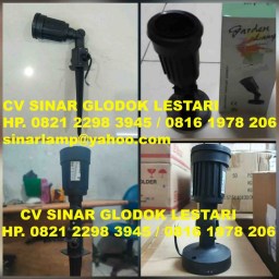 Kap Fitting Lampu Taman Outdoor PAR30 PAR38 E27 Model Tancap dan Flen Datar